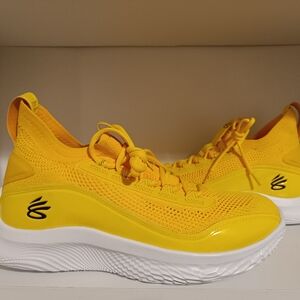 Under Armour Curry Flow 8 Yellow Basketball Shoes Men's Size 12.5 3023085-701